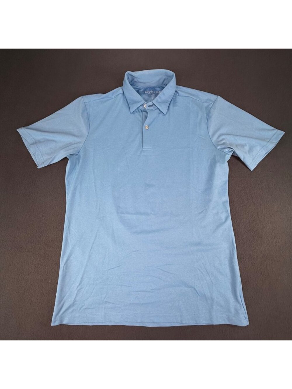 Mizzen+Main Versa Polo Mens Med Blue Stretch Wicking UPF+ Pullover Shirt